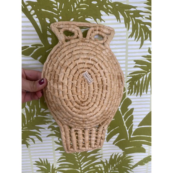 Woven Owl Tray, Boho, Wicker/Rattan/Banana Leaf - Picture 3 of 3